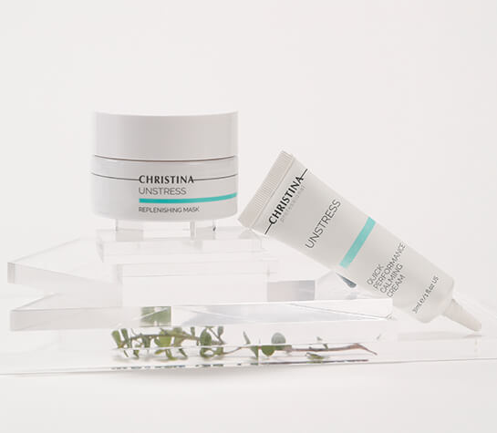 UNSTRESS, Christina termékcsalád, kozmetikum, innovatív bőrápolás, bőrnyugtató regeneráló kezelés